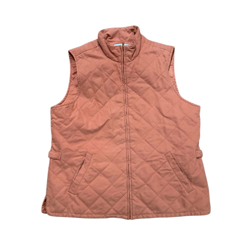 Orvis light Rust Quilted Vest with Stand-Up Collar
